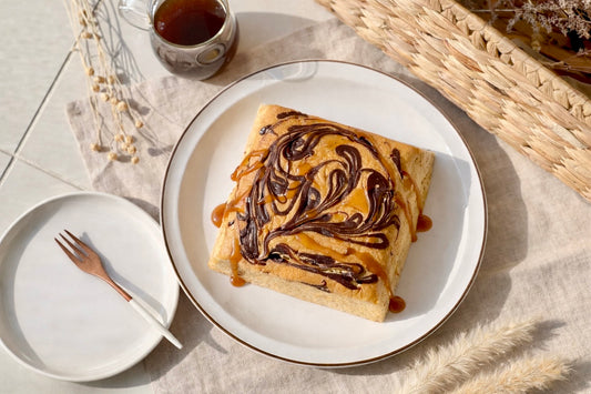 農薬不使用米粉の焦がしキャラメル香るチョコバナナ生カステラ